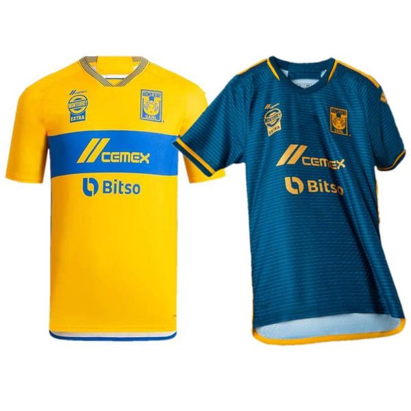 2023/24 Tigres UANL camisetas de fútbol 2024 GIGNAC NICO D. REYES CORDOVA Uniforme para hombre PIZARRO AQUINO L. QUINONES THAUVIN Camiseta local visitante kit para niños