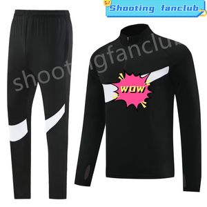 2023 24 Kit de survêtement à manches longues rétro entraînement survetement pied chandal tuta veste maillot de football maillot de football hommes et enfants portent des vestes à demi-zip club de tir