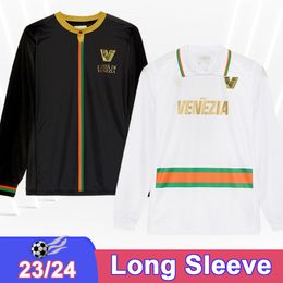 2023 24 Venezia Mens Soccer Jerseys Tessmann Johnsen Pohjanpalo Novakovich Modolo Zampano Home Black Away White Long Maneves Football Shirts