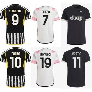 2023/24 VLAHOVIC juventu Camisetas de fútbol 2024 BREMER DANILO CHIESA POGBA MILIK BONUCCI DI MARIA RABIOT KEAN LOCATELLI LOCATELLI KOSTIC JUVE Camiseta de fútbol Kit para niños