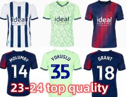 2023/24 West Bromwichs maillots de football Albion 23 24 hommes enfants à la maison GRANT SWIFT WALLACE YOKUSLU MOLUMBY DIKE Maillots de football maillots Swift haut THAILAND QUALITY66