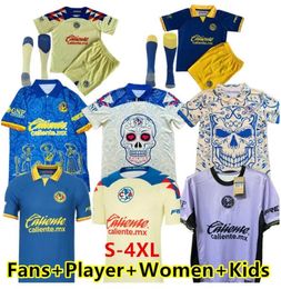 S-4XL 2023 24Fans Joueur Liga MX Club America Soccer Jerseys R.MARTiNEZ GIOVANI F.VINAS à la maison 3ème formation 2023 24 Chemise de football hommes et femmes