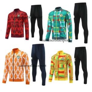 2023 24ivory Coast Marokko Ghana Senegal Running Tracksuits Sets Men Outdoor Football Suits Home Kits Jackets Sportswear wandelvoetbal trainingspak