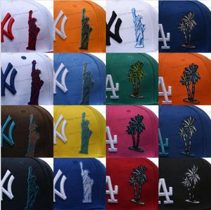 2023 26 kleuren Heren Baseball Snapback Hoed Palmboom Klassiek Hip Hop Zwart Groen Sport One Size New York Standbeeld Verstelbare Caps Chapeau Paars Roze Blauw Kleur Su2-02