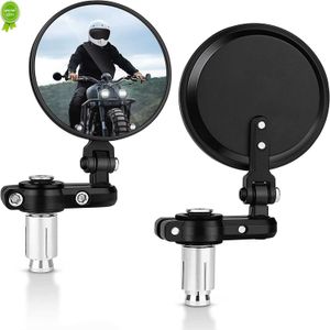 2023 2 pièces/ensemble 22mm universel moto miroir aluminium noir guidon fin rétroviseurs latéraux moteur accessoires