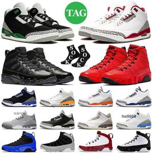 2023 3 3s Scarpe da pallacanestro da uomo 9 9s Chile Cardinal Red Bred Pine Green Georgetown UNC Laser Orange Particle Grey Uomo Donna Scarpe da ginnastica Sport JORDON JORDAM