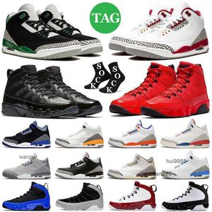 2023 3 3s Zapatos de baloncesto para hombre 9 9s Chile Cardenal Rojo Bred Pino Verde Georgetown UNC A Ma Maniere Partícula Gris Hombres Entrenadores para mujer Deportes JORDON JORDAB