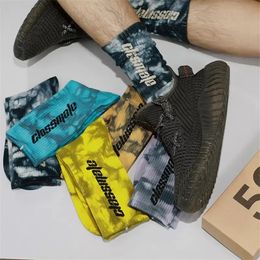 2023 3 paren/doos Fashion Tie-Dye Socks 500-stijl Europa Hip Hop Match Tidal Jeugd mannen en vrouwen Persoonlijkheid Sportsok N1