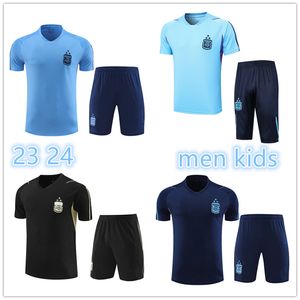 2023 Argentine 3 étoiles Survêtement de football Jersey de football Maillot de football Maradona Di Maria 22 23 Ensemble d'uniformes de survêtement pour hommes et enfants