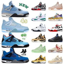 2023 4 4s Hommes Designer Baskets Top Jumpman Chaussures de basket-ball Nouvelle arrivée OW Blanc UNC University Lake Blue Encore Green Glow Red OreoJORDON JORDAB