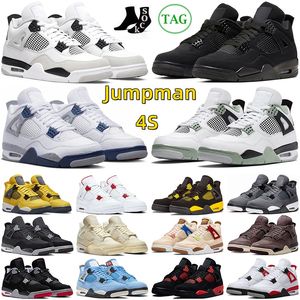 2023 4 basketbalschoenen voor mannen dames 4S MILITAIRE KAT SAIL ROOD Donder Seafoam White Oreo Cactus Jack University Blue Infrared Cool Gray Mens Sports Sneakers