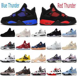 2023 4s Rouge et Bleu Thunder Jumpman 4 Femmes Hommes Chaussures de basket-ball Université Rose Militaire Noir Toile Columbia Blanc Oreo Voile Extérieur JORDONJORDON JORDAB
