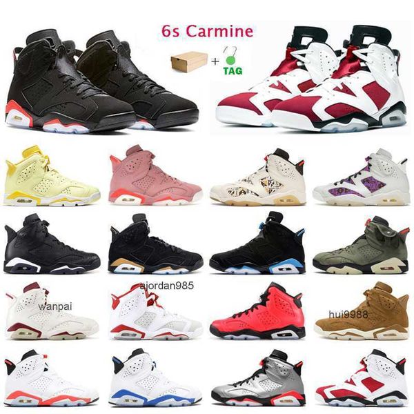 2023 6s Jumpman Basketball Chaussures Hommes Formateurs Carmin Rouge Infrarouge Hare UNC Angry bull Sport Bleu Marron Sports de Plein Air Baskets avec boîte JORDON JORDAM