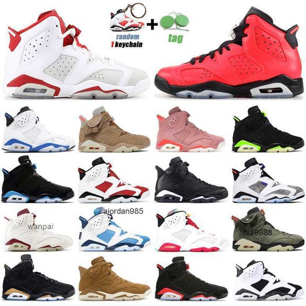 2023 6s UNC Jumpman Basketball Chaussures Hommes Formateurs Électrique Vert Carmin Rouge Infrarouge Hare Angry Bull Sport Bleu Marron Oreo Sports De Plein Air JORDON JORDAM