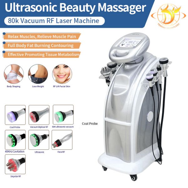 2023 8 en 1 ultrasons 80K cavitation amincissant le visage et le corps façonnant la liposuccion sous vide Dds Roller Massage Lifting Instrument199