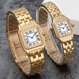 Relojes AAA elegantes de moda para hombres y mujeres, correa de acero inoxidable, movimiento de cuarzo importado, resistente al agua