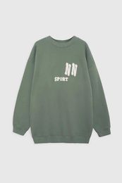 Sweat-shirts de créateurs Lettre brodée Pulls à col rond Vert Pulls amples pour femmes