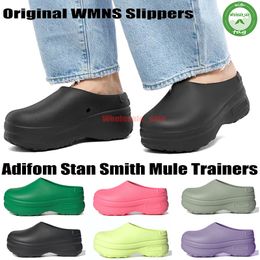 2023 Adiform Damesmode Stan Smith Mule Slippers Ontwerper Slides Instappers Meisjes Overdekt Platform Kern Zwart Lucid Citroen Lucid Roze Zilver Groen Sandalen Trainers