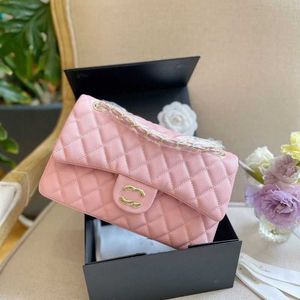 Advanced Designer Channel Bag Fourre-tout Sac à main Homme Femme Amoureux Chaîne Luxueux Messenger Épaule Net Rouge Même Petit Xiangfeng Lingge Rose