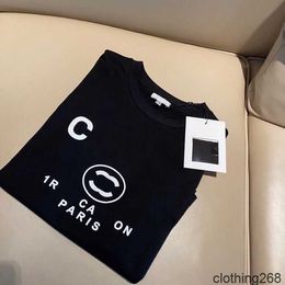 2023 versión avanzada camiseta para mujer Francia ropa de moda letra C estampado gráfico pareja moda algodón cuello redondo Coach tops camisetas