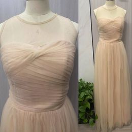 2023 Africain Blush Rose Demoiselles D'honneur Robes Image Réelle Jewel Cou Tulle Étage Longueur Sans Manches Dos Ouvert Formelle Demoiselle D'honneur De Mariage Invité Robes