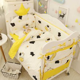 2023 Ai Baby Bed Collision Preventie Taille Puur Katoen Vier Seizoenen Universele Pasgeboren Kids Crib Twin Jongens Beddengoed Sets set