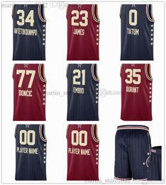 2024 All-Star basketbalshirts Shai G i l g e o u s - A l e x a n d e r Tyrese Haliburton Antetokounmpo Lillard Embiid Tatum Banchero Maxey Brunson 23 James Durant Doncic Jokic