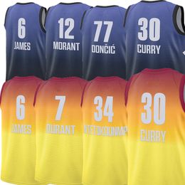 2023 camisetas de baloncesto All-Star Embiid Antetokounmpo Stephen Curry Lillard Tatum Ja Morant Luka Doncic Kyrie Irving Kevin Durant Mitchell Harden James Markkanen