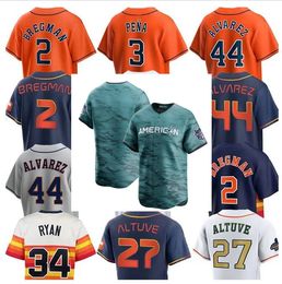 2023 All-Star City Hombres Mujeres Jóvenes Houstons José 27 Altuve Alex 2 Bregman Craig 7 Biggio 44 Yordan Alvarez Astro Baseball Jersey