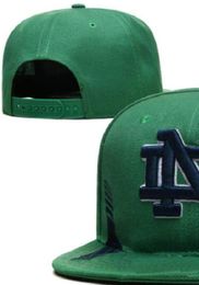 2023 All Team Fan's USA College Baseball verstelbare Notre Dame Fighting Irish Hat on Field Mix Order Gesloten platte Bill Base Ball Snapback Caps Bone Chapeau A0