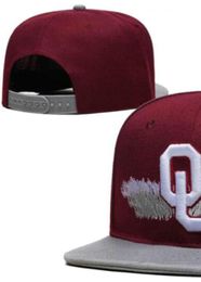 2023 Tous les fans de l'équipe USA College Baseball Chapeau Sooners réglable sur le terrain Mix Taille de commande Fermée Flat Bill Base Ball Snapback Caps Bone Chapeau A1