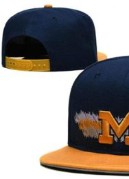 2023 Tous les fans de l'équipe USA College Baseball Wolverines Chapeau réglable du Michigan sur le mélange de terrain Taille de commande Fermée Flat Bill Base Ball Snapback Caps Bone Chapeau