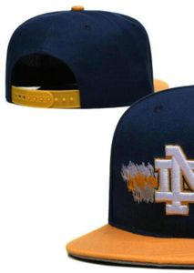 2023 Tous les fans de l'équipe USA College Baseball réglable Notre Dame Fighting Irish Hat sur Field Mix Taille de commande Fermée Flat Bill Base Ball