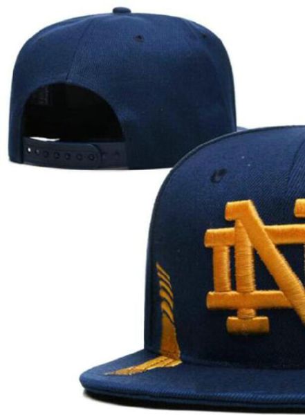 2023 All Team Fan's USA College Baseball Réglable Notre Dame Fighting Irish Hat On Field Mix Order Size Fermé Flat Bill Base Ball Snapback Caps Bone Chapeau