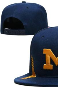 2023 All Team Fan's USA College Michigan Baseball Casquette Wolverines réglable sur le terrain Mix Taille de la commande Fermé Flat Bill Base Ball Snapback Caps Bone Chapeau A1