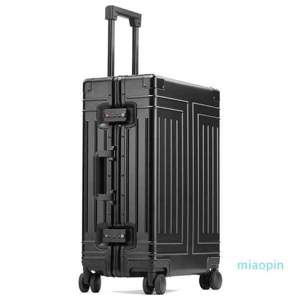 2023-bagages roulants d'embarquement en aluminium-magnésium valise de cabine d'affaires Spinner valise de chariot de voyage avec valises à roulettes