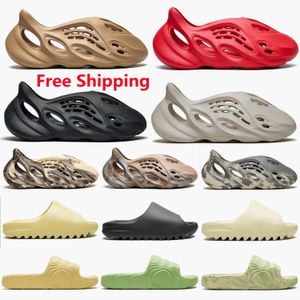 2023 andals Slides Zapatillas Zapatos Moda Entrenadores Slider Zapatillas Graffiti Bone White Resin Desert Sand Beach caja de regalo al azar