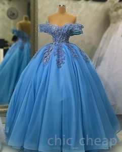 2023 avril Aso Ebi pailled Lace Quinceanera Robes Sheer Neck Ball Robe Crystals Prom Evening Fête Pageant Robes d'anniversaire Robe ZJ0236