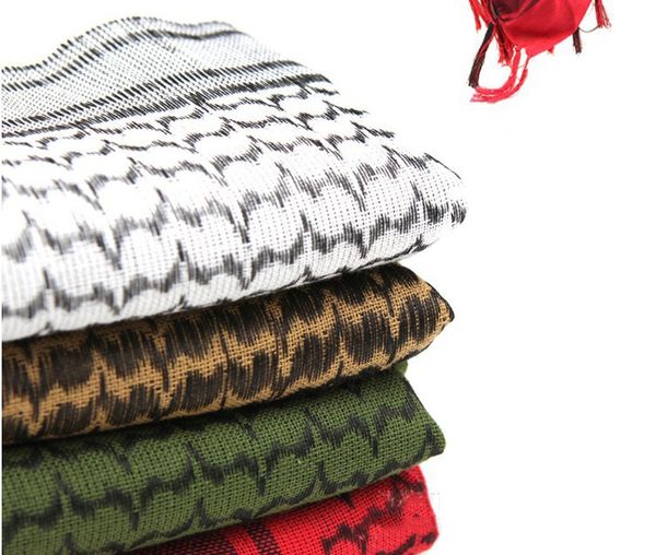 2023 Écharpe arabe Coton Tactique Turban Jacquard Tels Arabe Outdoor Square Shemagh Keffiyeh Military Tactical Palestine pour hommes