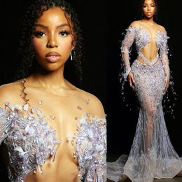 2023 Arabische Aso Ebi Luxe Mermaid Prom Dresses Geroled Lace Crystals Evening Formele feest tweede receptie verjaardag verlovingsjurken jurk zj2056