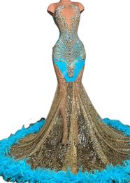 2023 Arabische Aso Ebi Luxe Mermaid Prom jurk kristallen veeravond formeel feest tweede receptie verjaardag verloving jurken jurken robe de soiree