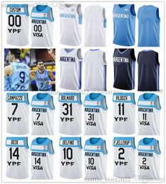 2023 Argentinië basketbalshirts 7 Facundo Campazzo Bolmaro Gabriel Deck Vildoza Delfino Fjellerup Laprovittola Brussino Delia Pablo Vaulet Garino Gallizzi