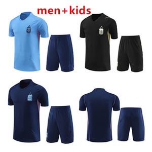 2023 Argentine manches courtes survêtement maillot de football maillot de football maillot de football Maradona di Maria 22 23 ensemble d'uniformes de survêtement pour hommes et enfants