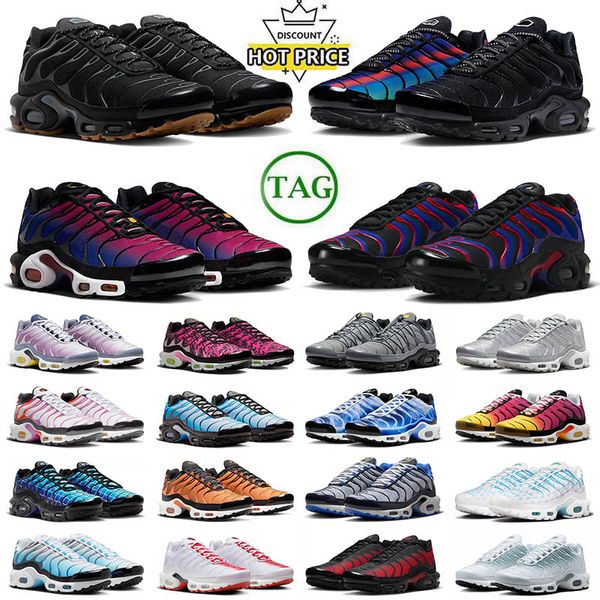 2023 Arrivée Sports FC Barcelone Chaussures de course Plus Tn Big Taille 12 Pure Platinum Metallic Silver Team Red Dusk Tns Terrascape Utility Rose Hommes Femmes Baskets