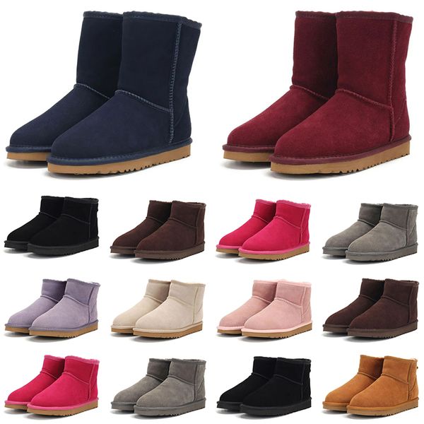 2023 Australie Mini Uggity Bottes Filles Chaussures Designer Snow Boot bébé Jeunesse Toddler Winter Sneakers Uggitys Garçons chaussure rose noir rouge Chestnut Navy 36-41