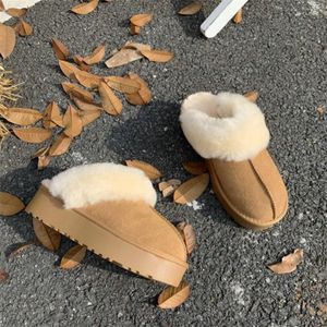 2023 Australia nuevas zapatillas Tazz Australian Classic Warm Boots Womens Mini Half Snow Boot USA GS Winter Full fur Fluffy furry Satén Botines Botines zapatillas