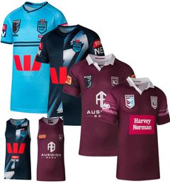 2023 Australie Maillot de rugby QUEENSLAND MAROONS QLD TRAINING JERSEY NSW Blues maillot de rugby à domicile Nom et numéro personnalisés grande taille 4XL 7699810