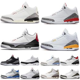 2023 Authentic 3 3S White Cement Reimaginado A Ma Maniere Shoes Racer Blue 3s Black Midnight Navy UNC aser Orange Tinker Fragment Men Outdoor Sports Sneakers US7-13
