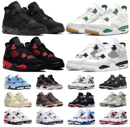 2023 Authentic 4 Union SE University Blue Shoes 4s A ma Maniere Pine Green Military Canvas Fire Red Sail Black Cat Kaws Bred Thunder Men Sports Sneakers avec