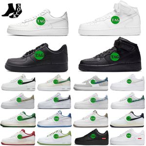 Groothandelsprijs af1 Loopschoenen 07 Mid Shoe Classic Triple Wit Zwart Paisley Groen Rood Panda Heren Sport Sneakers Outdoor Platform 40th Anniversary Low Heren Dames